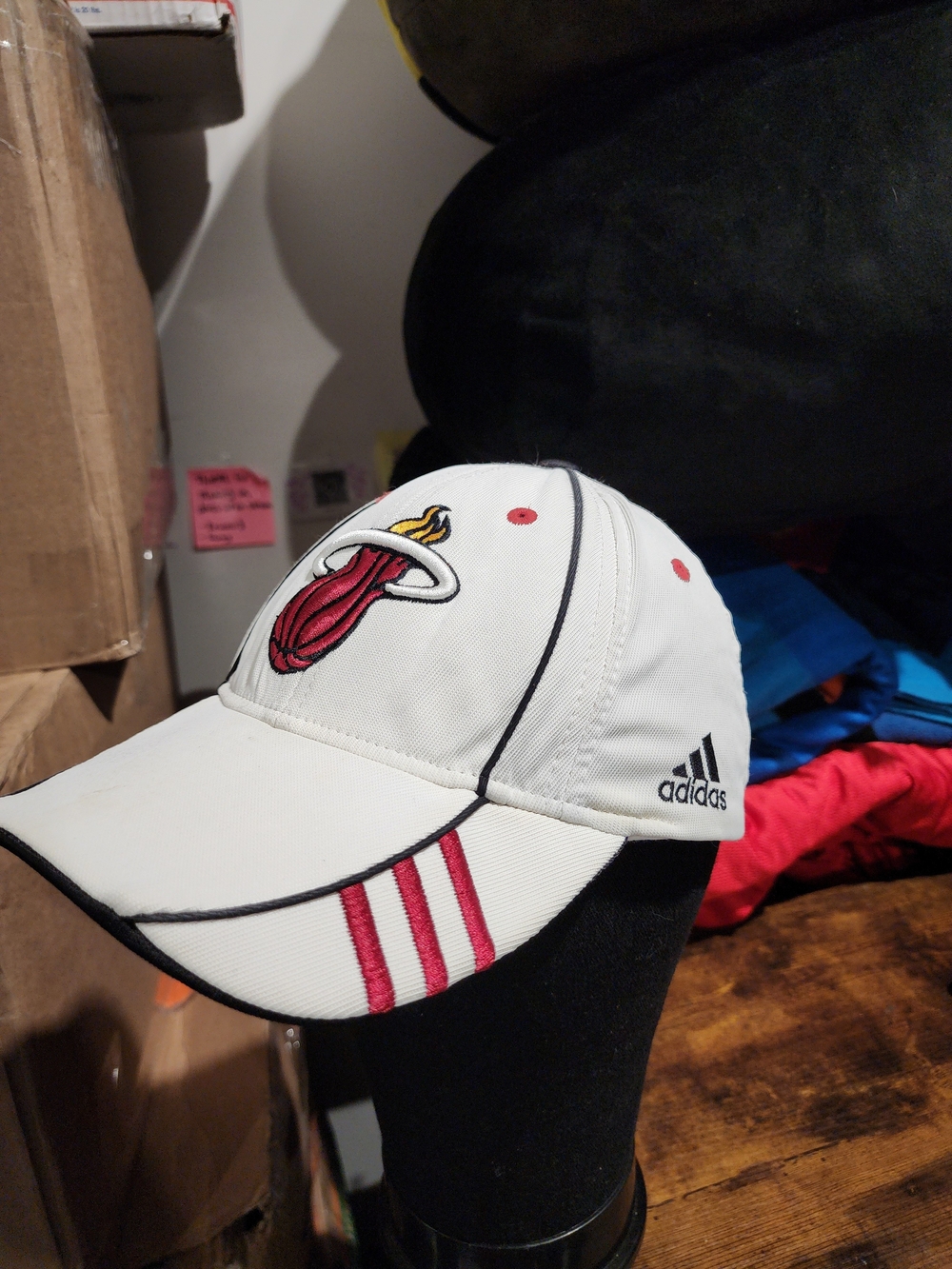 Adidas White Miami Heat Baseball Cap